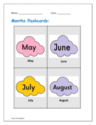 Months flashcards: May, June, July, August