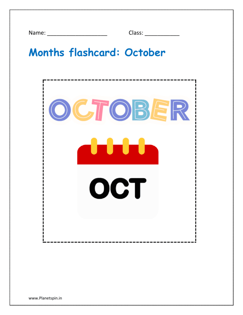 Months flashcard: October