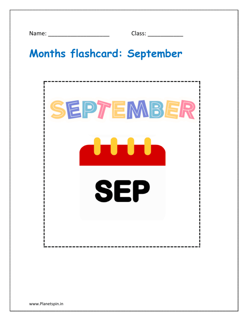 Months flashcard: September