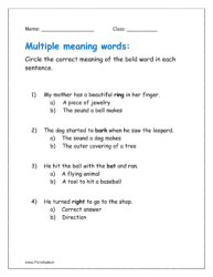 Circle the correct meaning of the bold word in each sentence.