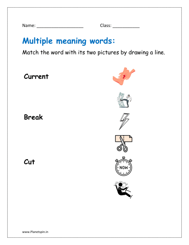 multiple meaning of words worksheet