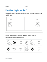 Draw a kite in the position described in reference to the teddy bear.