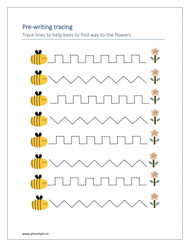 Trace lines to help bees to find way to the flowers