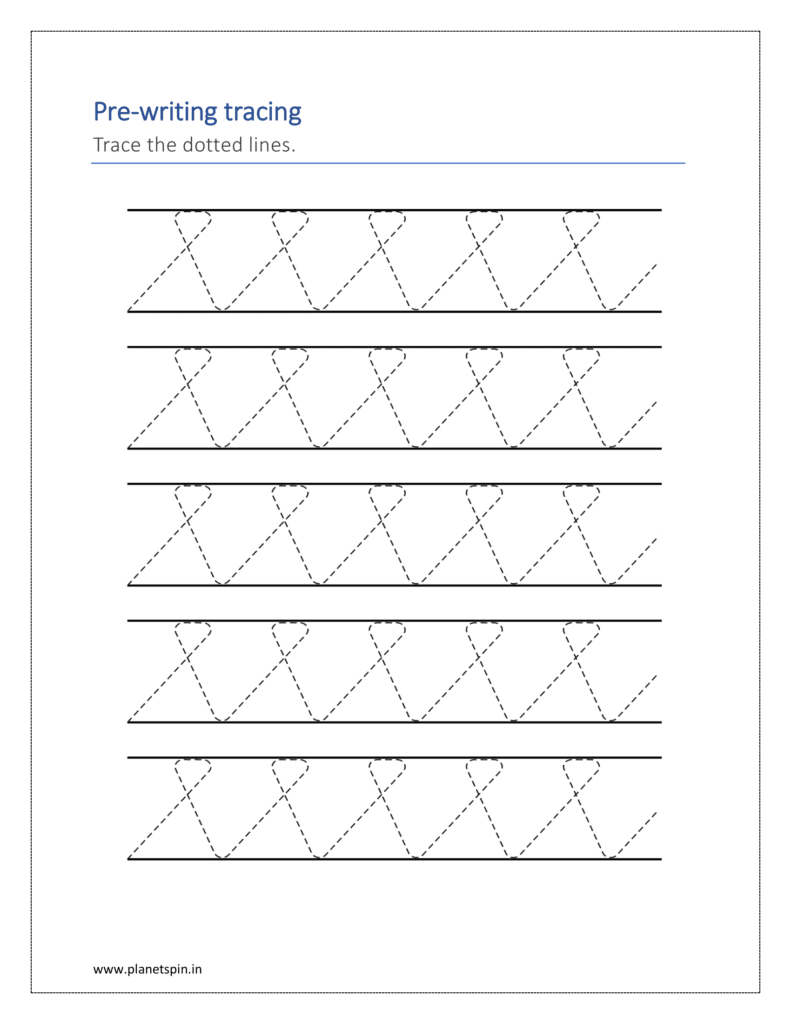 Trace the pre writing dotted lines