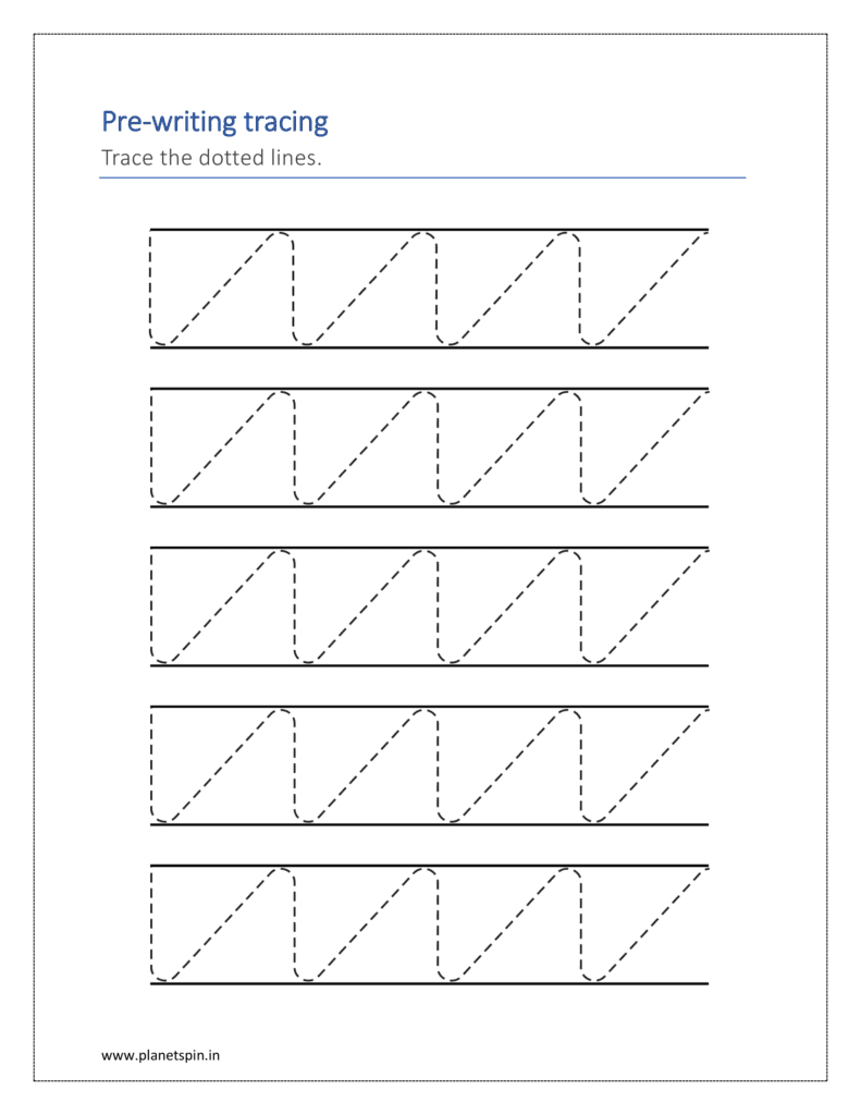 Pre writing practice sheets for kindergarten | Planetspin.in