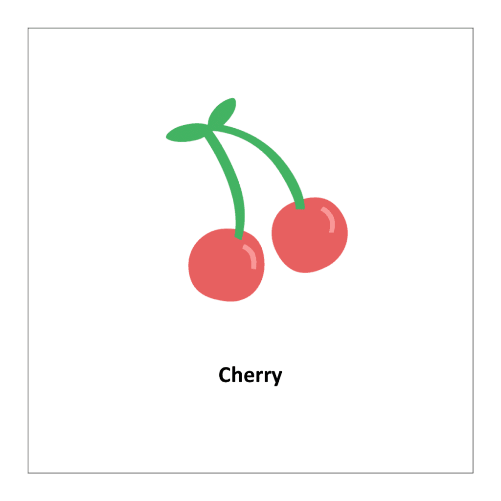 Cherry (fruits flashcards for kindergarten)