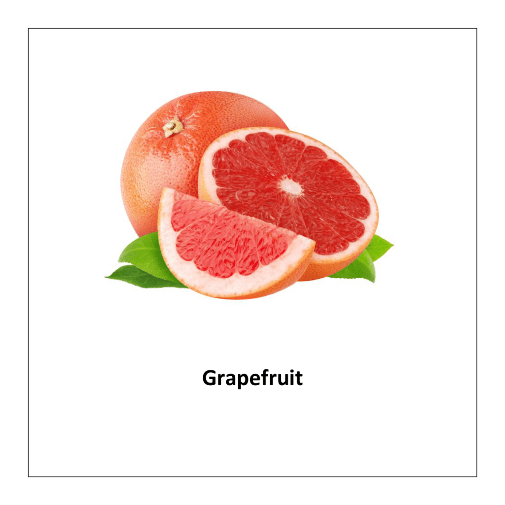 Grapefruit (fruits flashcards for kindergarten)