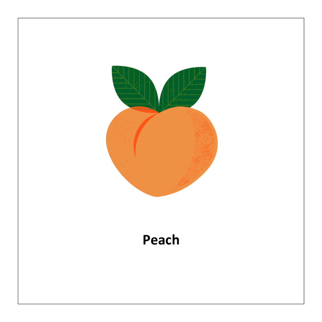 Peach (fruits flashcards for kindergarten)