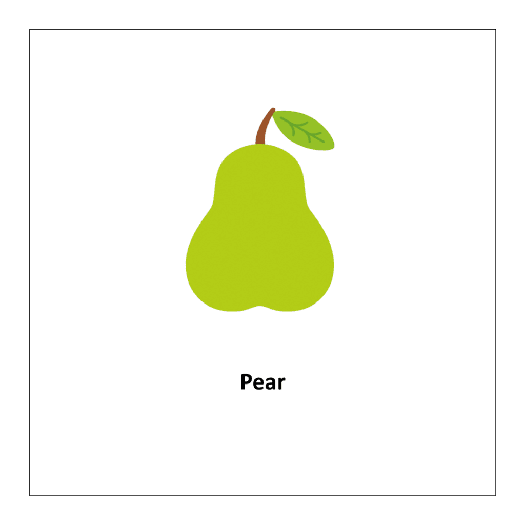 Pear (fruits flashcards for kindergarten)