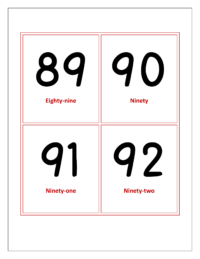 Number flashcards 1-100 with words | Planetspin.in