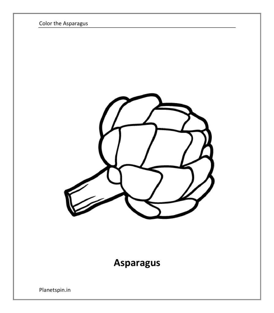 Vegetable coloring sheet: Asparagus