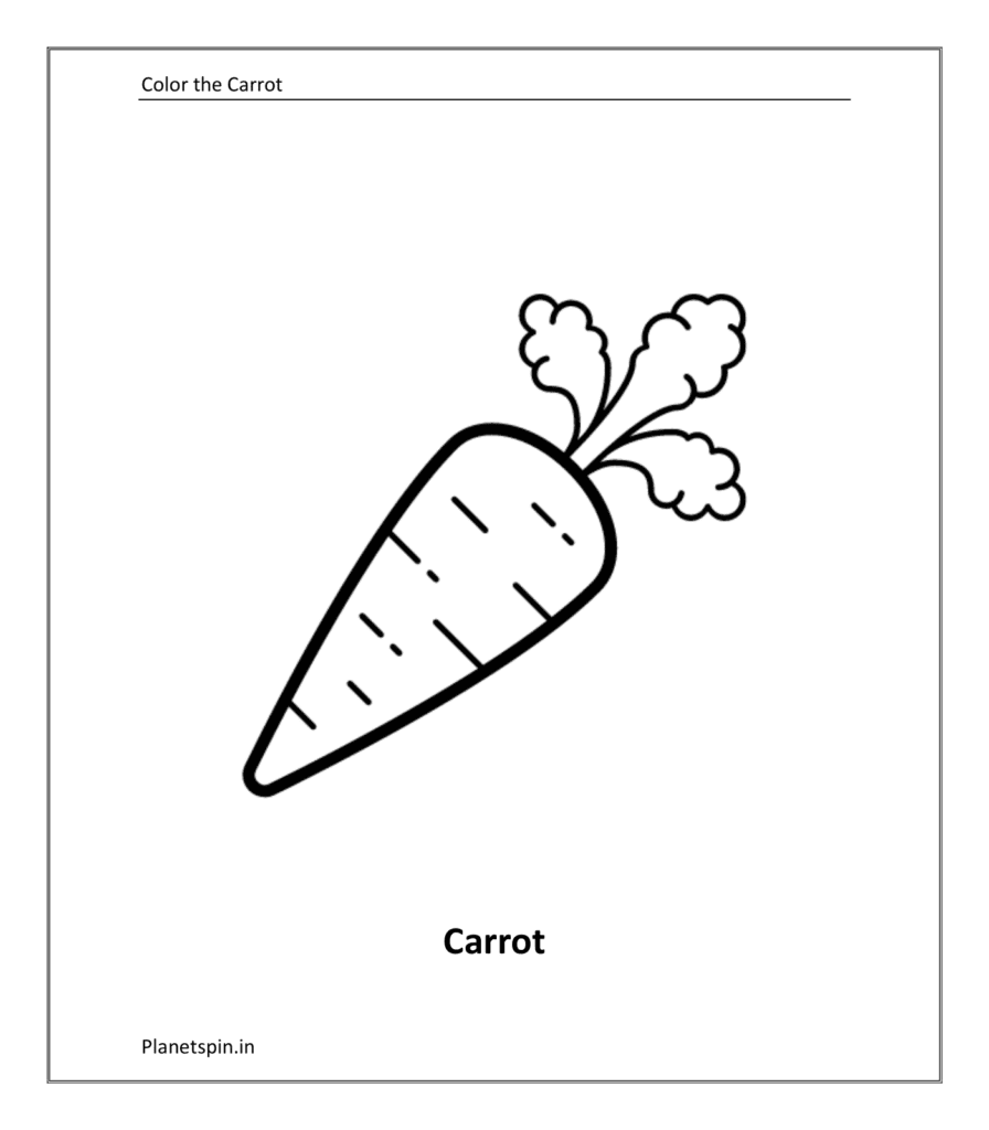 Vegetable coloring sheet: Carrot