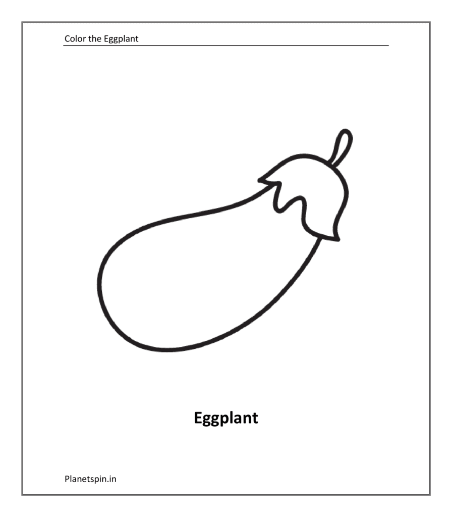 Vegetable coloring sheet: Eggplant