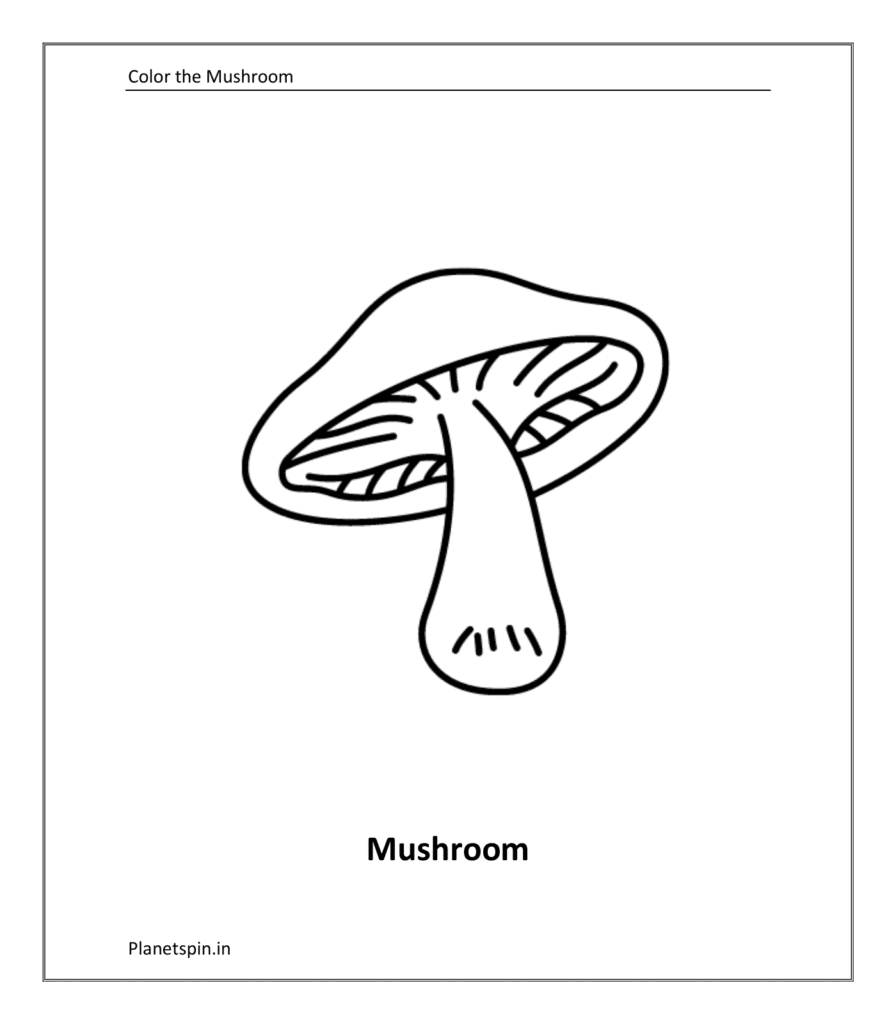 Vegetable coloring sheet: Mushroom