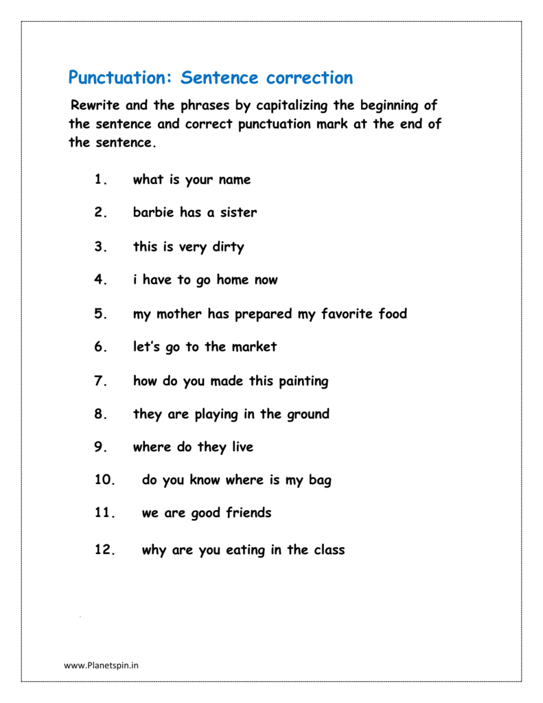 Rewrite and the phrases by capitalizing the beginning of the sentence and correct punctuation mark at the end of the sentence.