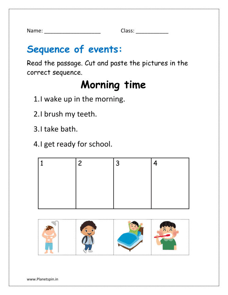 sequence of events worksheets