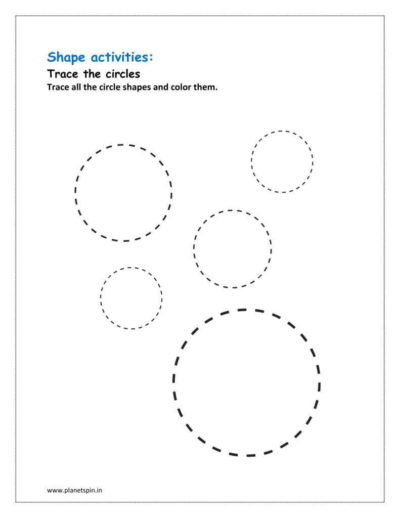 Trace all the circle shapes and color them