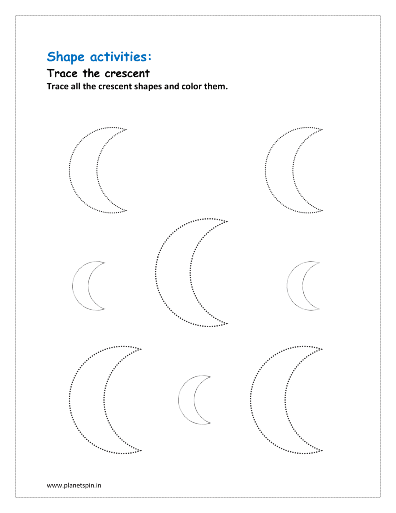 Tracing all the crescent shapes and color them