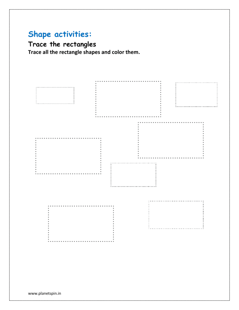 Rectangles: Tracing all the rectangle shapes and color them