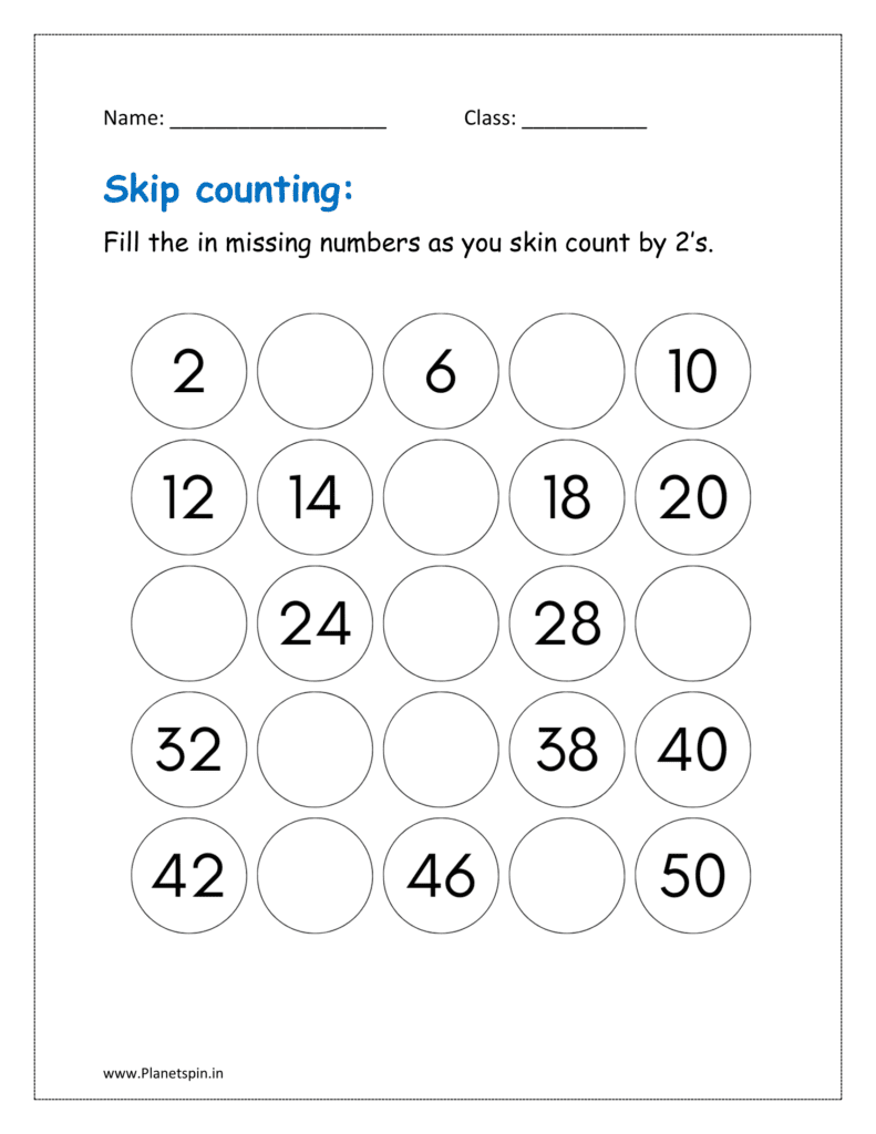 skip counting by 2