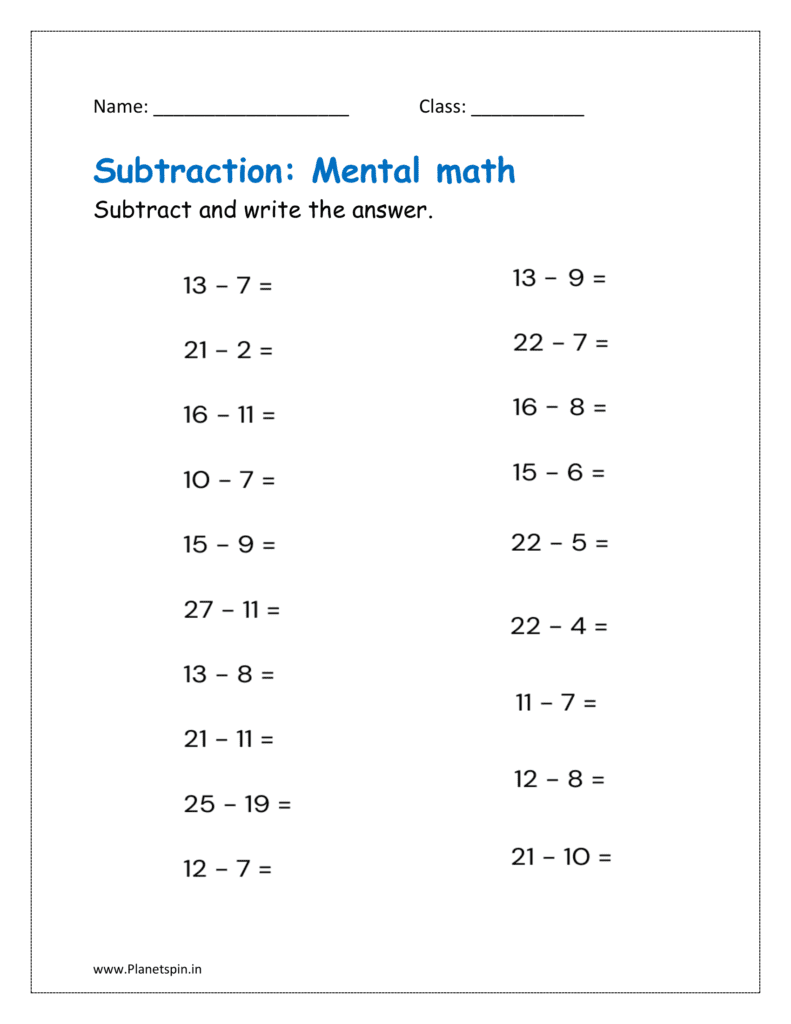 Subtract and write the answer in the boxes.