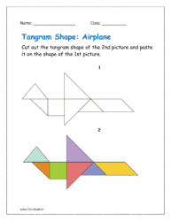 Airplane tangram: Cut out 2nd shape and paste on the 1st shape