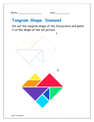 Diamond tangram: Cut out 2nd shape and paste on the 1st shape