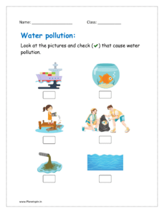 Look at the pictures and tick that cause water pollution