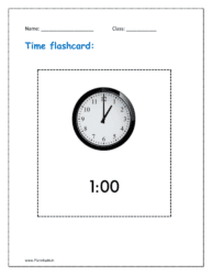 Time flashcards: 1:00