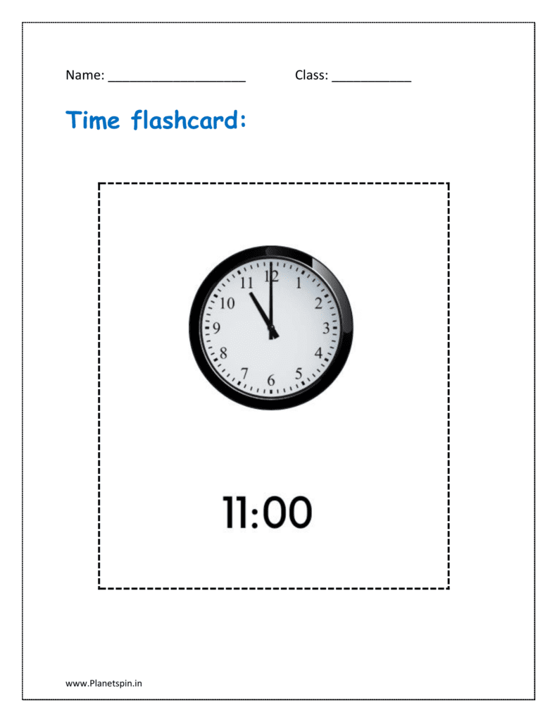 Time flashcard: 11:00