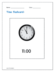 Time flashcard: 11:00