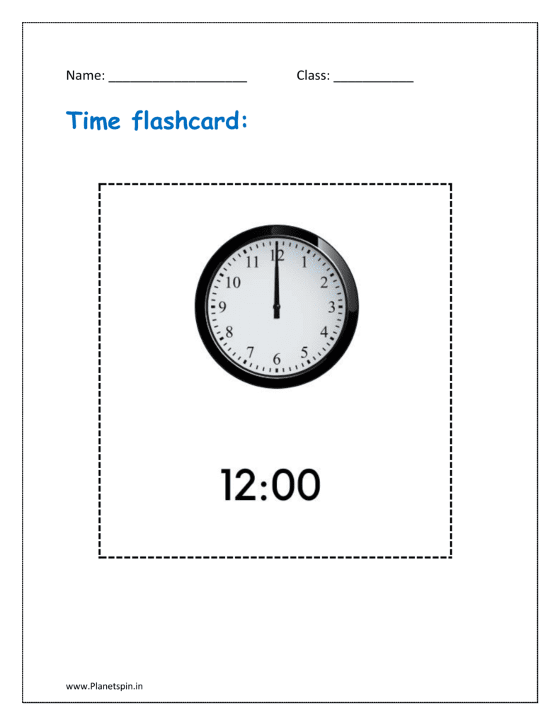 Time flashcards: 12:00