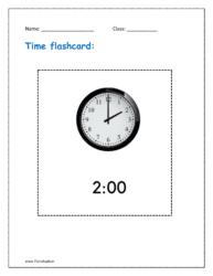 Time flashcard: 2:00