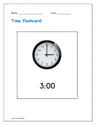 Time flashcard: 3:00