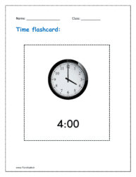 Time flashcards: 4:00