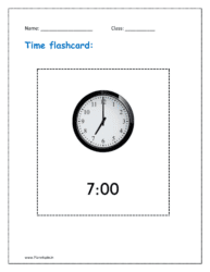 Time flashcards: 7:00