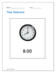 Time flashcard: 8:00