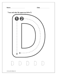 Alphabet tracing worksheets capital letters A to Z | Planetspin.in