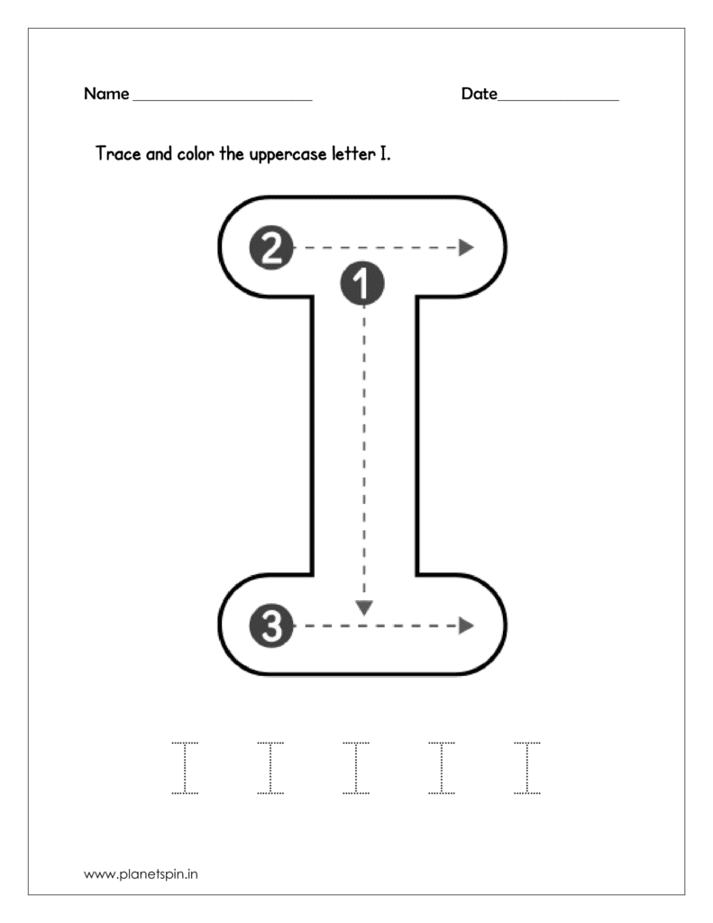 Alphabet tracing worksheets capital letters | Planetspin.in