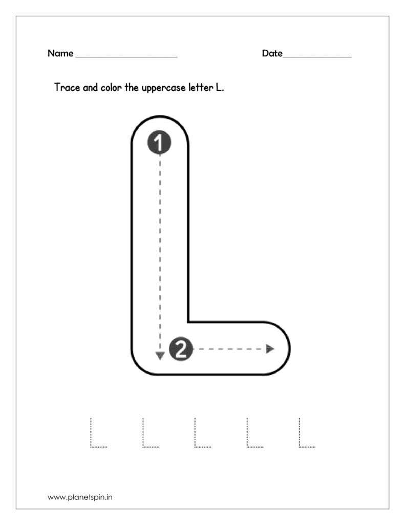 Alphabet tracing worksheets capital letters | Planetspin.in