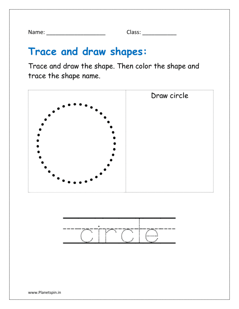 Trace, draw and color the square shape. Then trace the shape name in the worksheet pdf