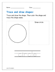 Trace, draw and color the square shape. Then trace the shape name in the worksheet pdf