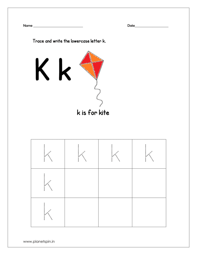 letter k tracing worksheets preschool