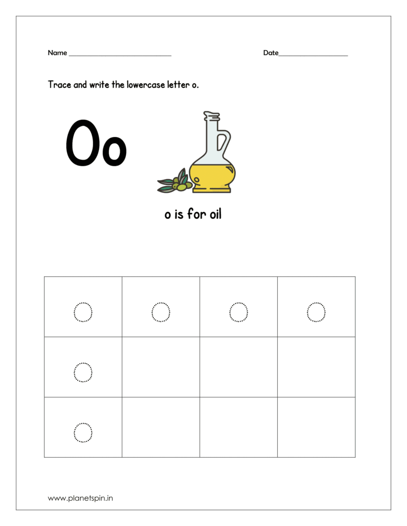 letter o worksheet