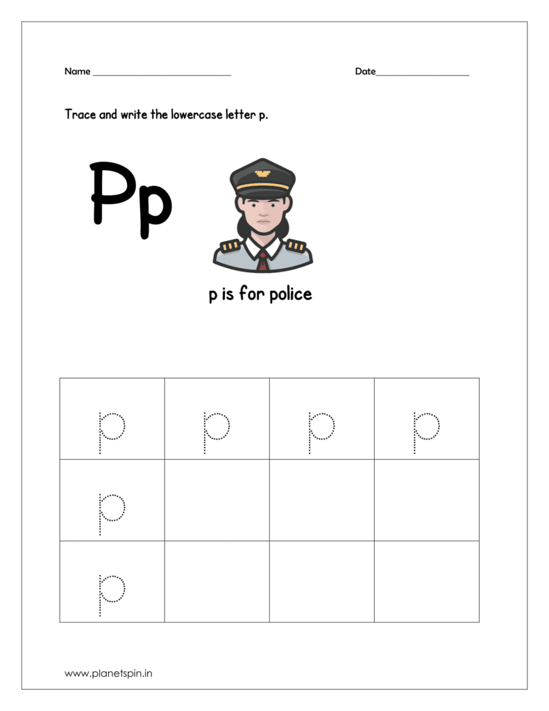 Trace and write lowercase p