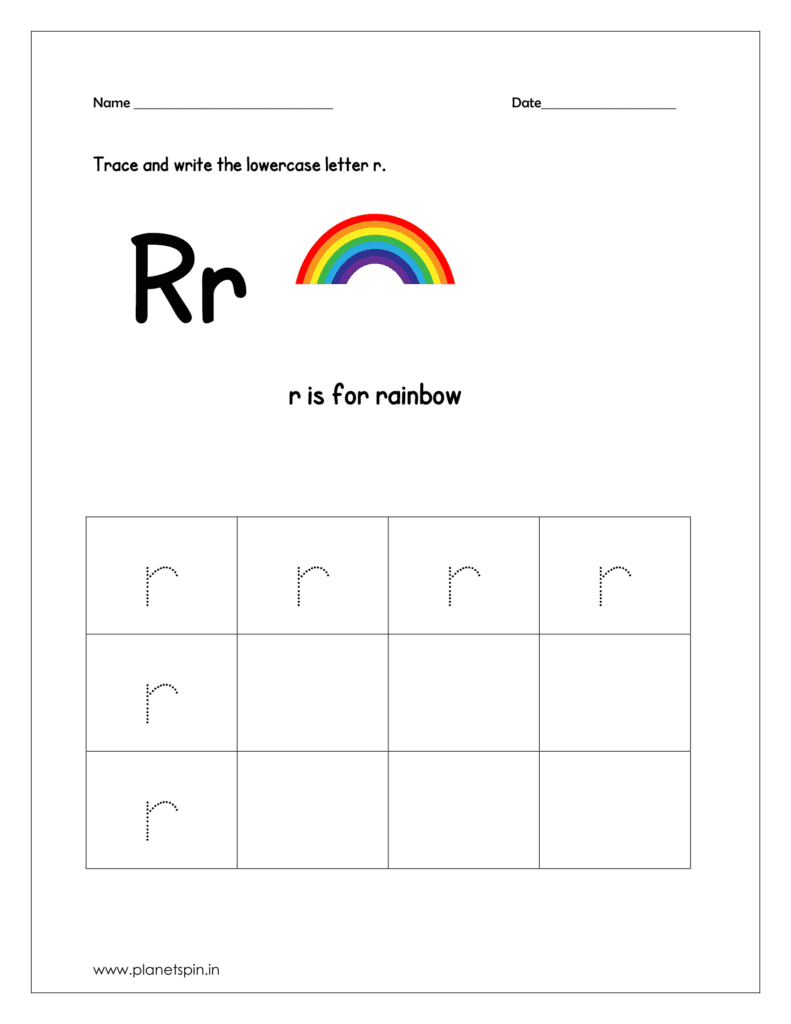 Trace and write lowercase r