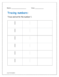 Trace and write the number 1