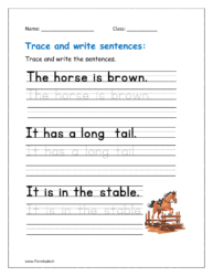 Trace and write the sentences