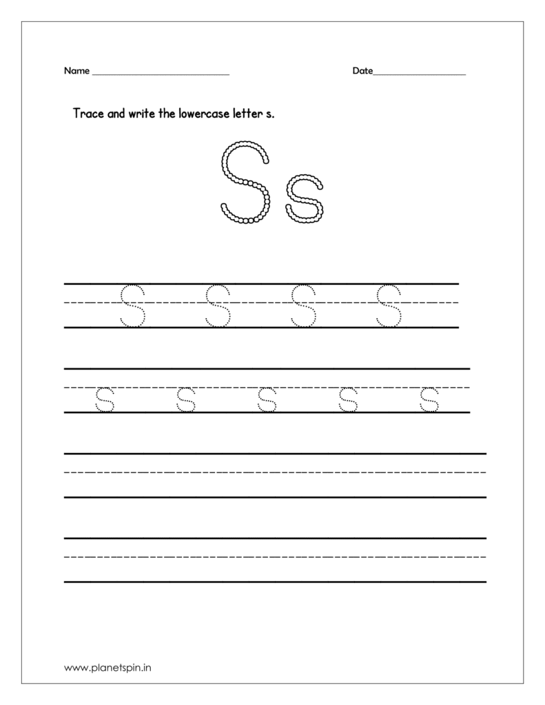 Letter s worksheet preschool | Planetspin.in