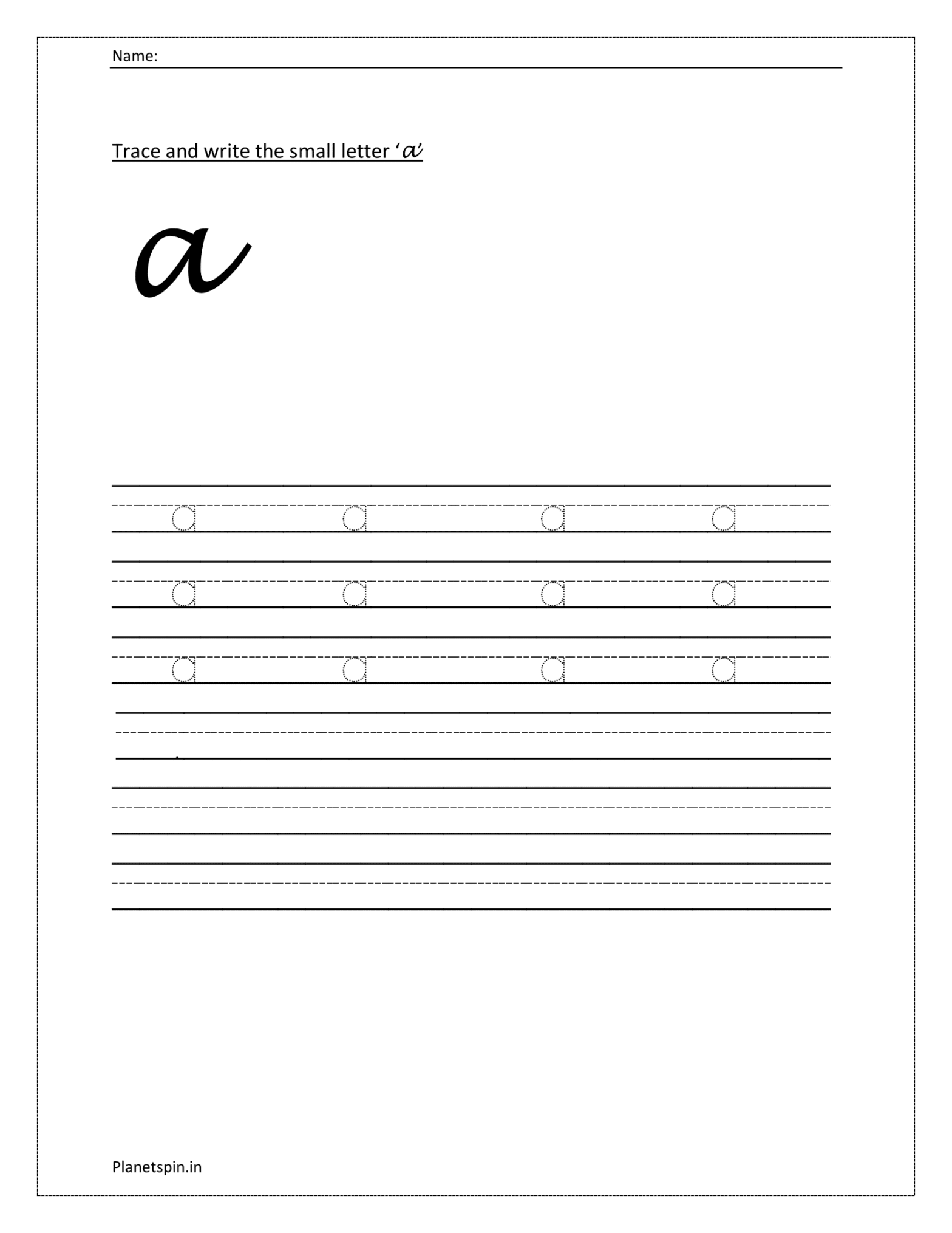 Letter a worksheet for preschool | Planetspin.in